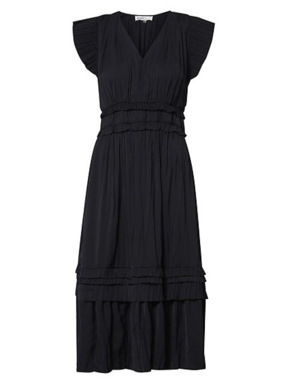 RIELLE Women's Pleated Midi Dress Size M in Black
